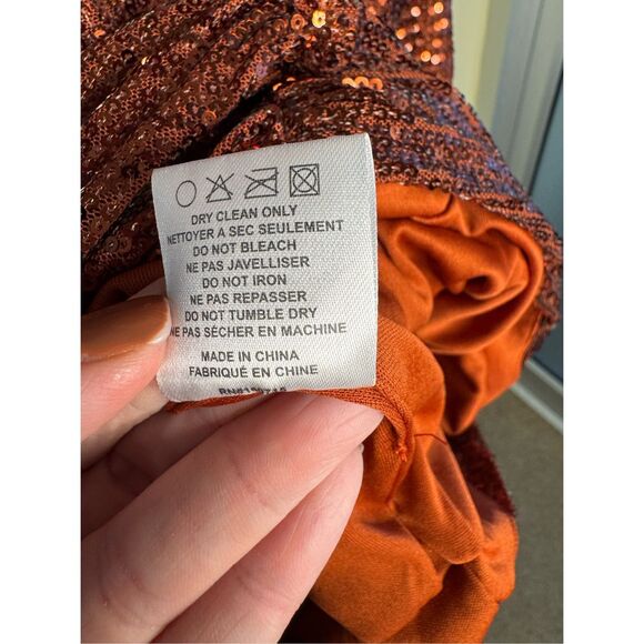 Retrofete NWT Flynn Ruched Sequin Tulle Mini Dress in Copper Size M - Picture 9 of 11